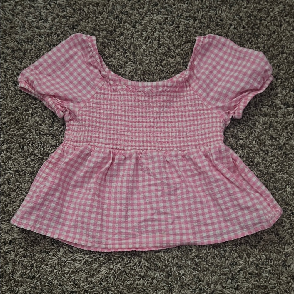 Cat & Jack Pink Checkered Kids Blouse